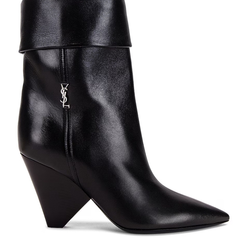 YSL Black Leather Ankle Boots